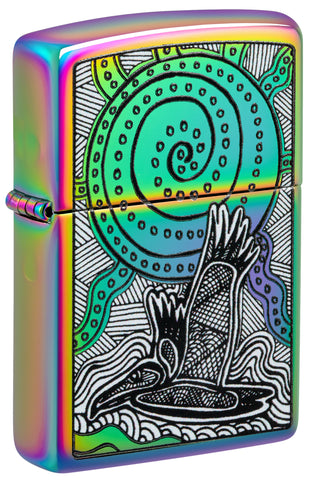 Front view of ˫ John Smith Gumbula Multi-Color Windproof Lighter standing at a 3/4 angle.
